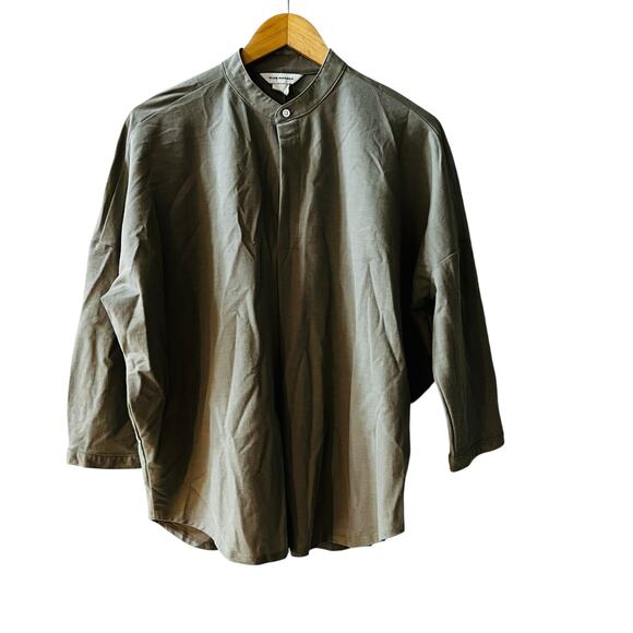 Club Monaco High Neck Dolman Sleeve Oversized Boxy Top Size M Medium Khaki - Picture 1 of 7